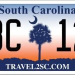 sc license plate orange & blue scheme