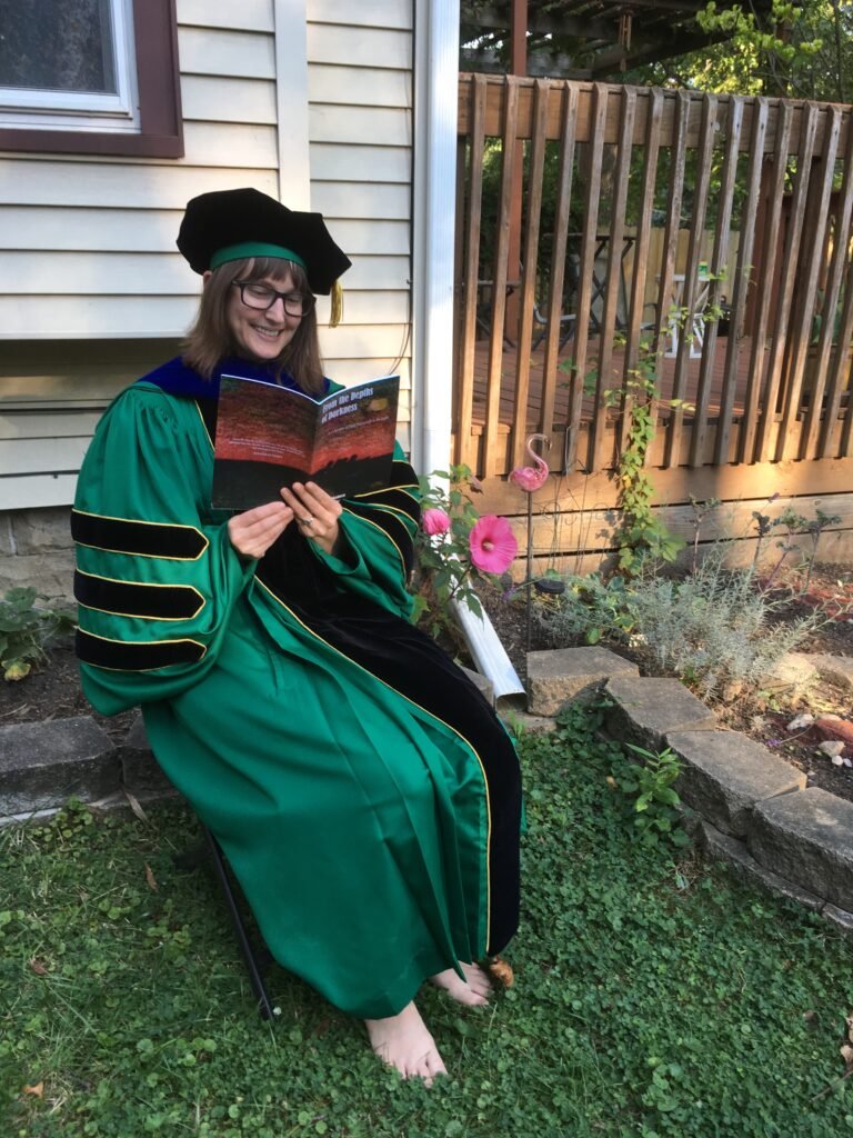 Dr. Solorio reading Khaya's chapbook