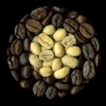 roasted and unroasted coffee beans