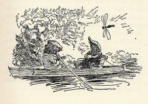 Ratty and Mole on the River from 'The Wind in the Willows' (1931 illustration by EH Shepard)