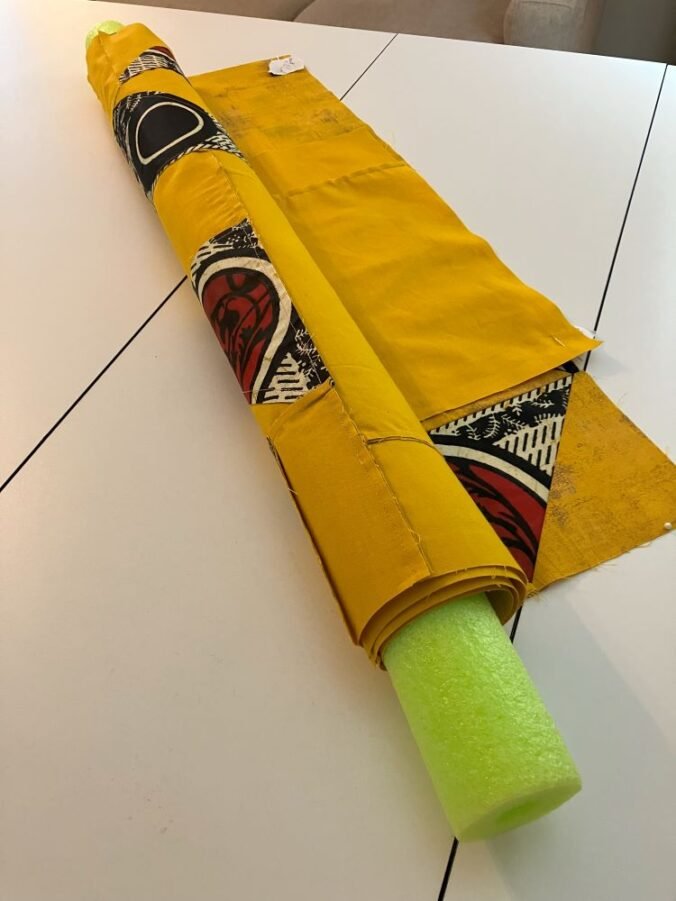 rolled up in noodle for easy storage